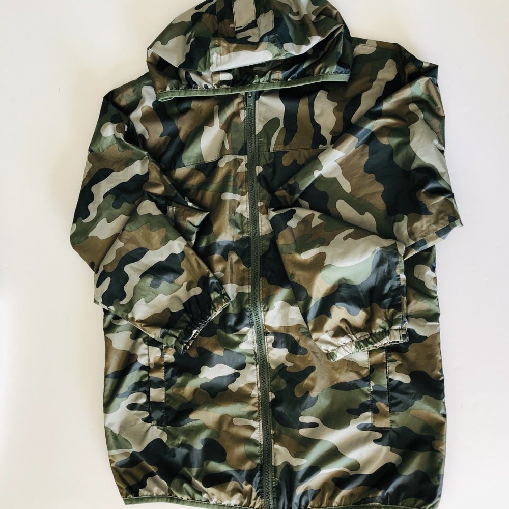 LANDS' END Camouflage Hooded Jacket/Windbreaker Young Men's Size Large 14-16 - Picture 2 of 9